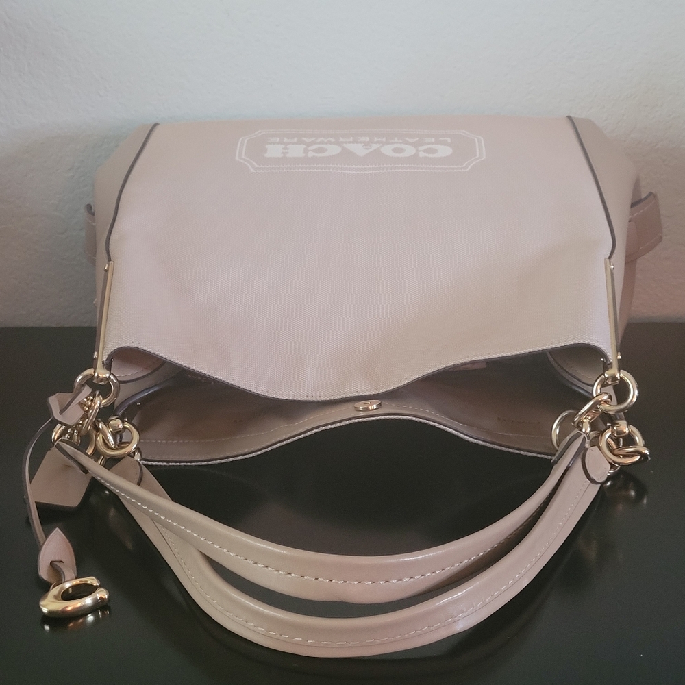 COACH Dalton 31 Horse and Carriage Jacquard Shoulder Bag Chalk - Picture 8 of 15